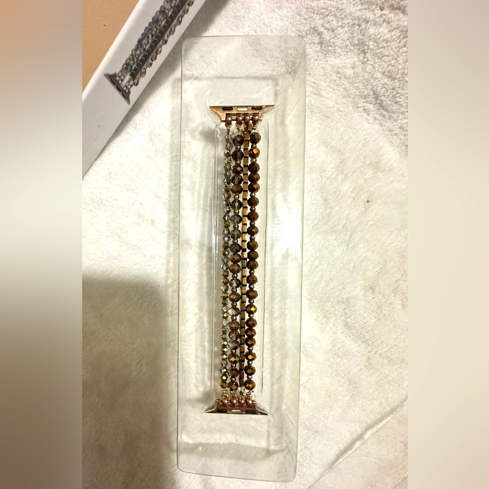 Apple Watch Band; fits 38, 40, 41mm Series 1-8; Elastic Band & Beads; all wrists